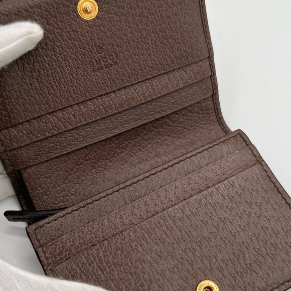 Gucci Women's Ophidia GG Leather Trimmed Card Case Wallet❤️ - Picture 4 of 10